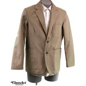 Duluth Trading Duck Canvas Work Blazer Jacket Brown Canvas Utility Coat 42R